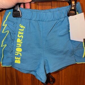 Be Yourself Blue Girls' Ruffle Shorts